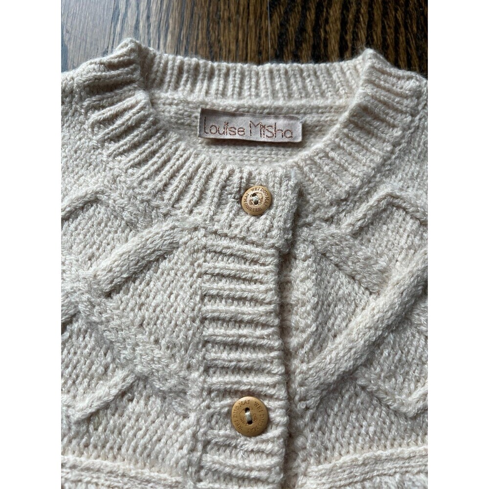 Louise Misha Fringe Cable Cardigan (3-4Y) - Picture 3 of 9